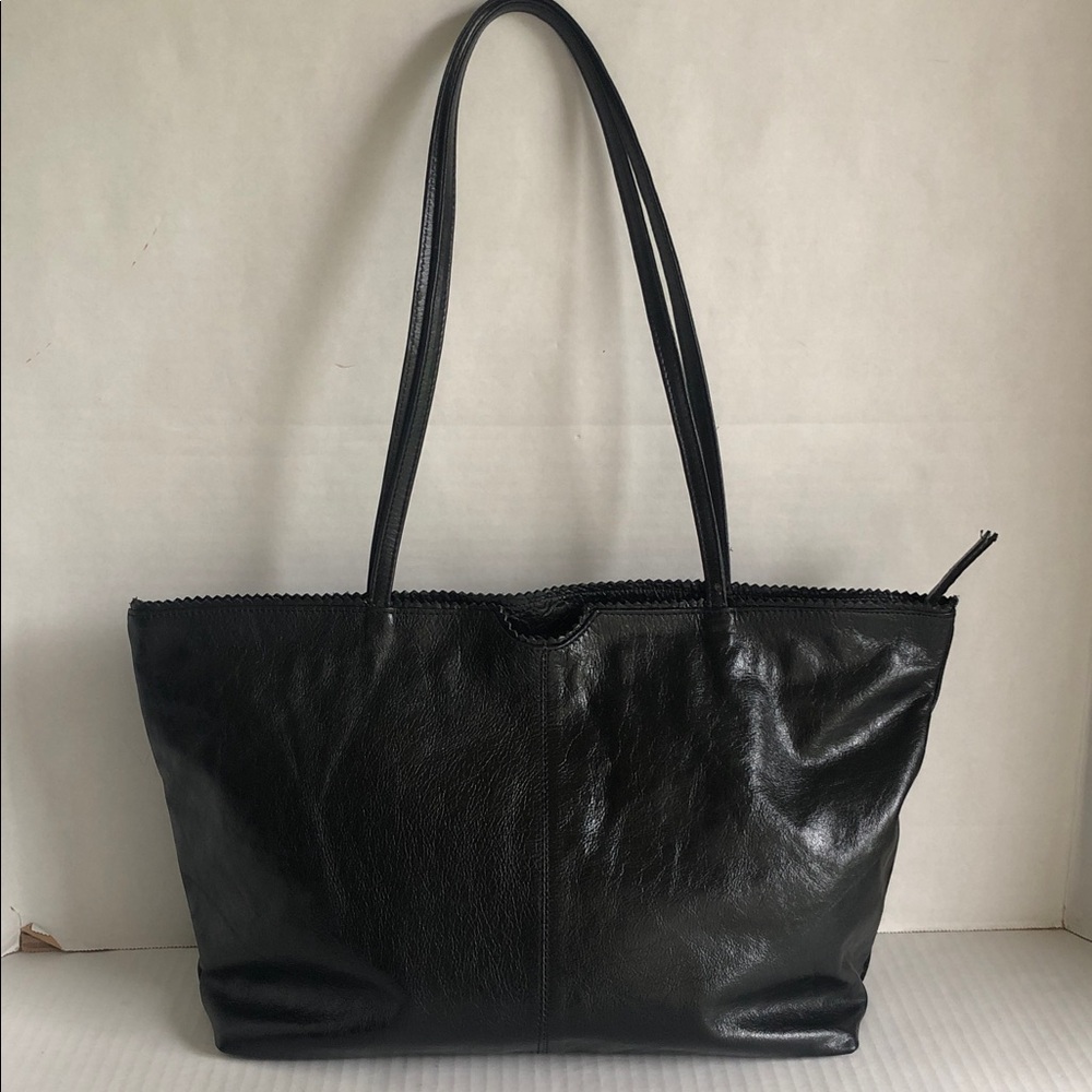 Latico Black Ultralight Leather Shoulder Tote